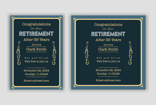Happy retirement party invitation flyer design 