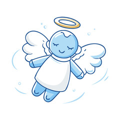  snow angel vector art,  flat illustration  snow angel icon