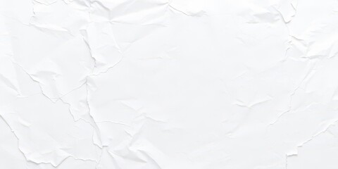 Fototapeta premium Crumpled white paper texture background with creases and folds, poster, grunge, rough