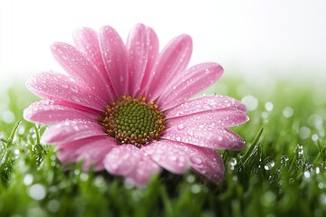 Fototapeta premium An attractive and romantic picture with a gentle focus on a white backdrop. Generative Ai
