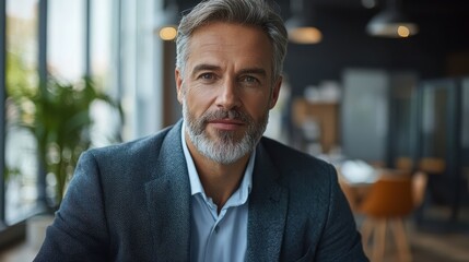 Obraz premium Confident Businessman Portrait: Leadership & Influence