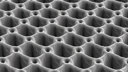Fototapeta premium Microscopic view of graphene structure revealing intricate atomic patterns. Advanced material science and nanotechnology exploration.