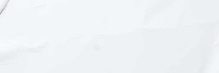 Obraz premium A close-up shot of a wrinkled white paper poster with visible creases and folds, surface, empty, paper