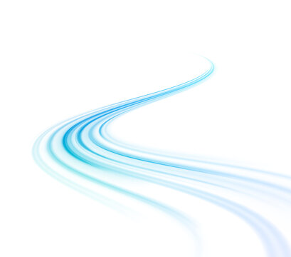 Png futuristic technological style. Png abstract background with speed lines. Neon color rays vector abstract background. The light lines of the road a blue light background creating of movement