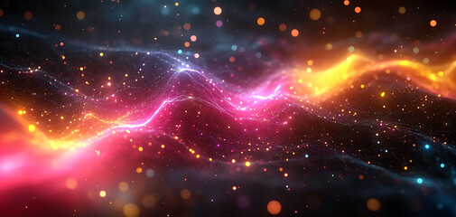 Obraz premium Abstract network connections, intertwined lines or dots