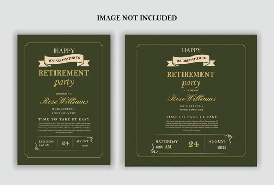 Happy retirement party invitation flyer design 