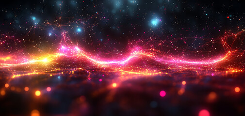 Fototapeta premium Abstract network connections, intertwined lines or dots