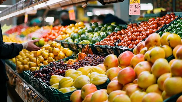 fruits and vegetables at the market