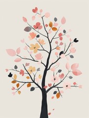 Obraz premium Botanical Composition with Leaves and Berries