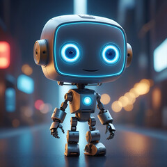 blue screen robot with hands