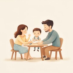 A happy family enjoys quality time together at home, engaging in fun activities and creating cherished memories around the table.