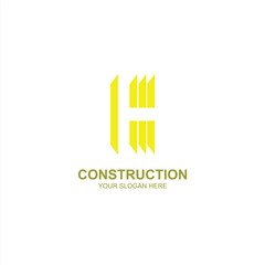 construction logo h initial icon with creative vector illustration