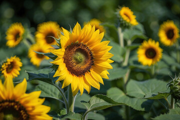 Fototapeta premium sunflower field in summer