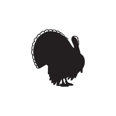 Turkey silhouette, turkey silhouette - vector illustration, Turkey silhouette vector black and white. Turkey logo.