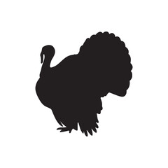 Turkey silhouette, turkey silhouette - vector illustration, Turkey silhouette vector black and white. Turkey logo.