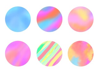 Circle icons with gradient color on white background