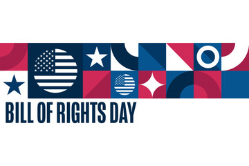 Bill of Rights Day. December 15. Holiday concept. Template for background, banner, card, poster with text. Vector EPS10 illustration.
