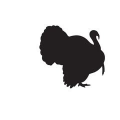Turkey silhouette, turkey silhouette - vector illustration, Turkey silhouette vector black and white. Turkey logo.