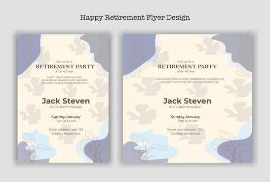 Happy retirement party invitation flyer design 
