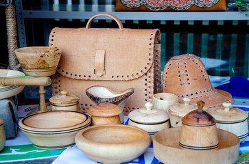decorative products made of wood and birch bark
