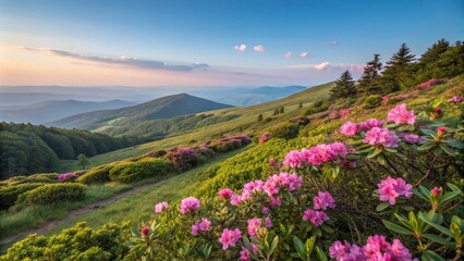 Vibrant Watercolor Landscape Featuring a Lush Array of Colorful Flowers in a Serene Natural Setting, Perfect for Nature Lovers and Art Enthusiasts