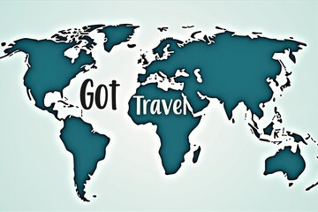 Naklejka premium World map artwork emphasizing travel theme with global connection concept.