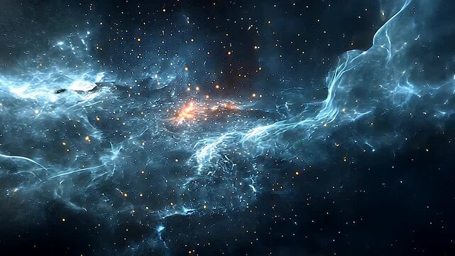 A rotating galaxy, as billions of stars dance across the night sky in a captivating display of celestial motion and cosmic wonder.