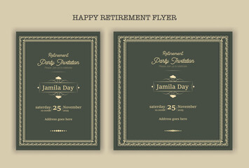 Happy retirement party invitation flyer design 