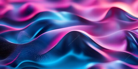 Fototapeta premium 3D flowing digital waves on dark background