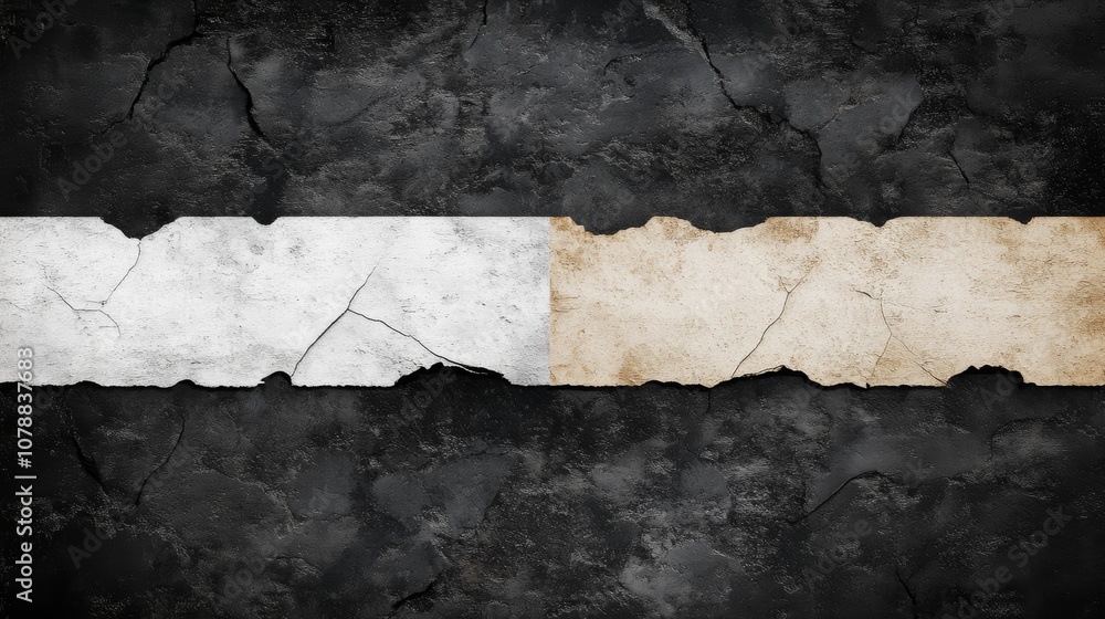 Poster torn paper edge with white stripe, abstract texture background for design closeup macro photography
