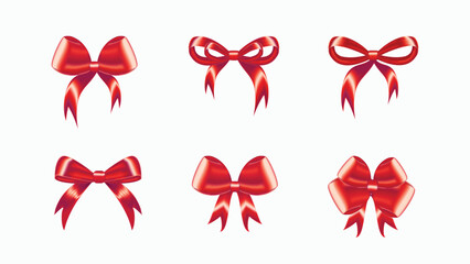 Red bow and ribbon set