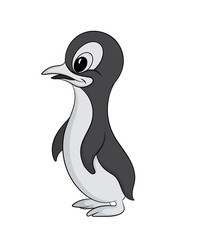 Cartoon Penguin - Cute and Playful Arctic Animal Illustration