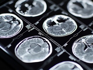 Medical AI concept, high-tech interface scanning patient images with real-time data visualization