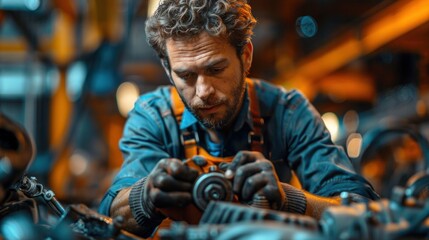 An unscrupulous mechanic showing false repairs to a customer, automotive deception concept