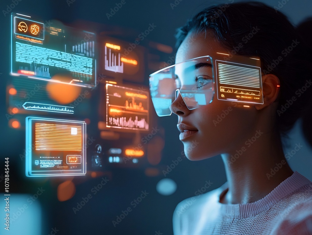 Aufkleber immersive holographic language learning interface with interactive vocabulary and dialogue scenarios