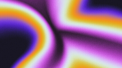 Digital noise gradient. Nostalgia, vintage 70s, 80s style. Abstract lo-fi background. Retro wave, synthwave. Wallpaper, template, print. purple orange yellow pink white