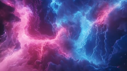 Obraz premium Fluid design with neon blue and pink glowing light swirling across the screen