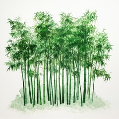 Lush bamboo grove with vibrant green foliage, creating a serene and tranquil natural setting.