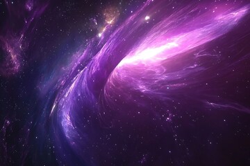 Obraz premium Digital purple light swirling in space
