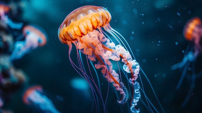 Jellyfish gracefully floating the sea bae ecd dafe generated illustration