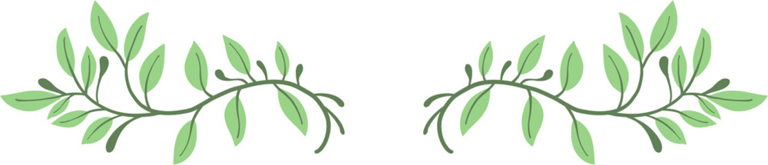 Floral divider freehand drawing