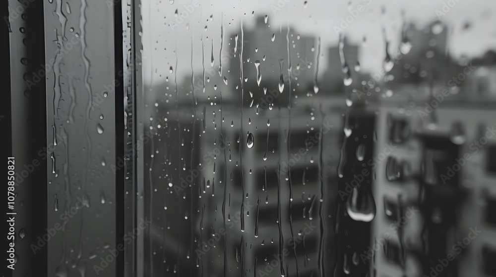 Poster raindrop slowing making its path down window pane aae fddab generated illustration