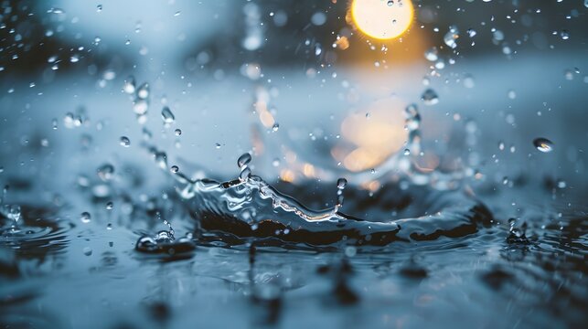 Raindrop splashing puddle the minim adf aab baeeed generated illustration