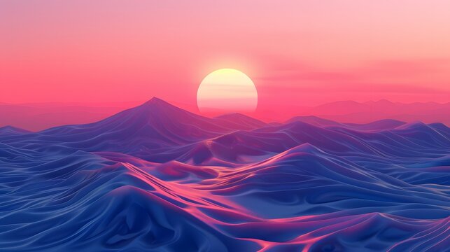 Stylized rendering sunset capturing the suns cffcb ebf dbfc generated illustration