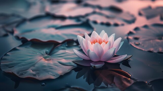 The slow motion bloom Lotus minimalistic pon dfe baa generated illustration