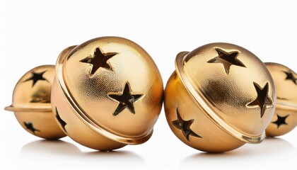 Shiny brass traditional Christmas holiday bells

