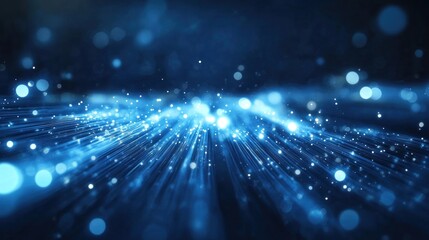 Abstract Blue Light Streaks with Bokeh