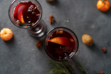 glass of wine, winter mood, mulled wine, grog, sangria