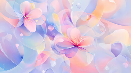 Obraz premium Abstract floral design in pastel colors for prints, postcards or wallpaper. ai. Pastel. Illustration