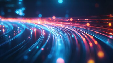Fototapeta premium Abstract Futuristic Digital Light Trails